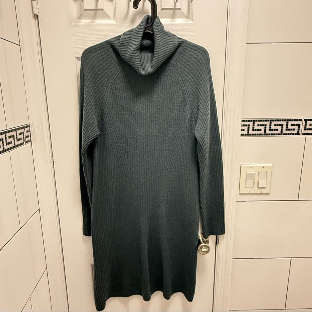 Qi cashmere 100% cashmere sweater dress turtleneck